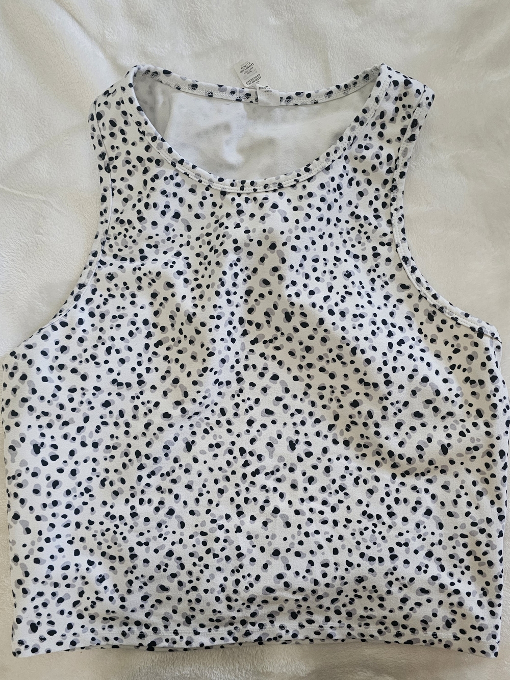Balance Collection White Black Spot Crop Tank
